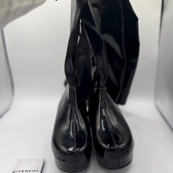 Givenchy Glossy Black Over the Knee Boots - Picture 5 of 12